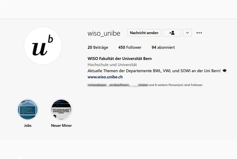 Ausschnitt aus dem «wiso_unibe»-Instagram-Kanal